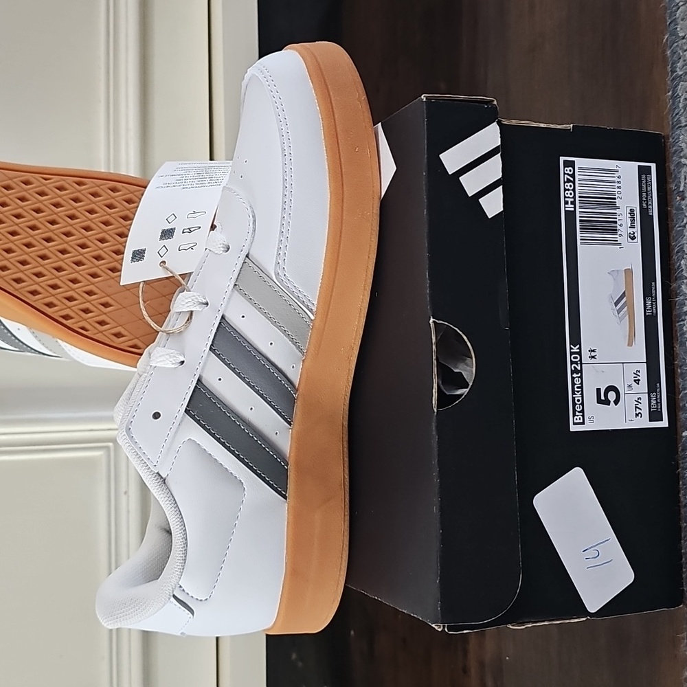 Adidas Breaknet 2.0 K White and Gray Sneakers